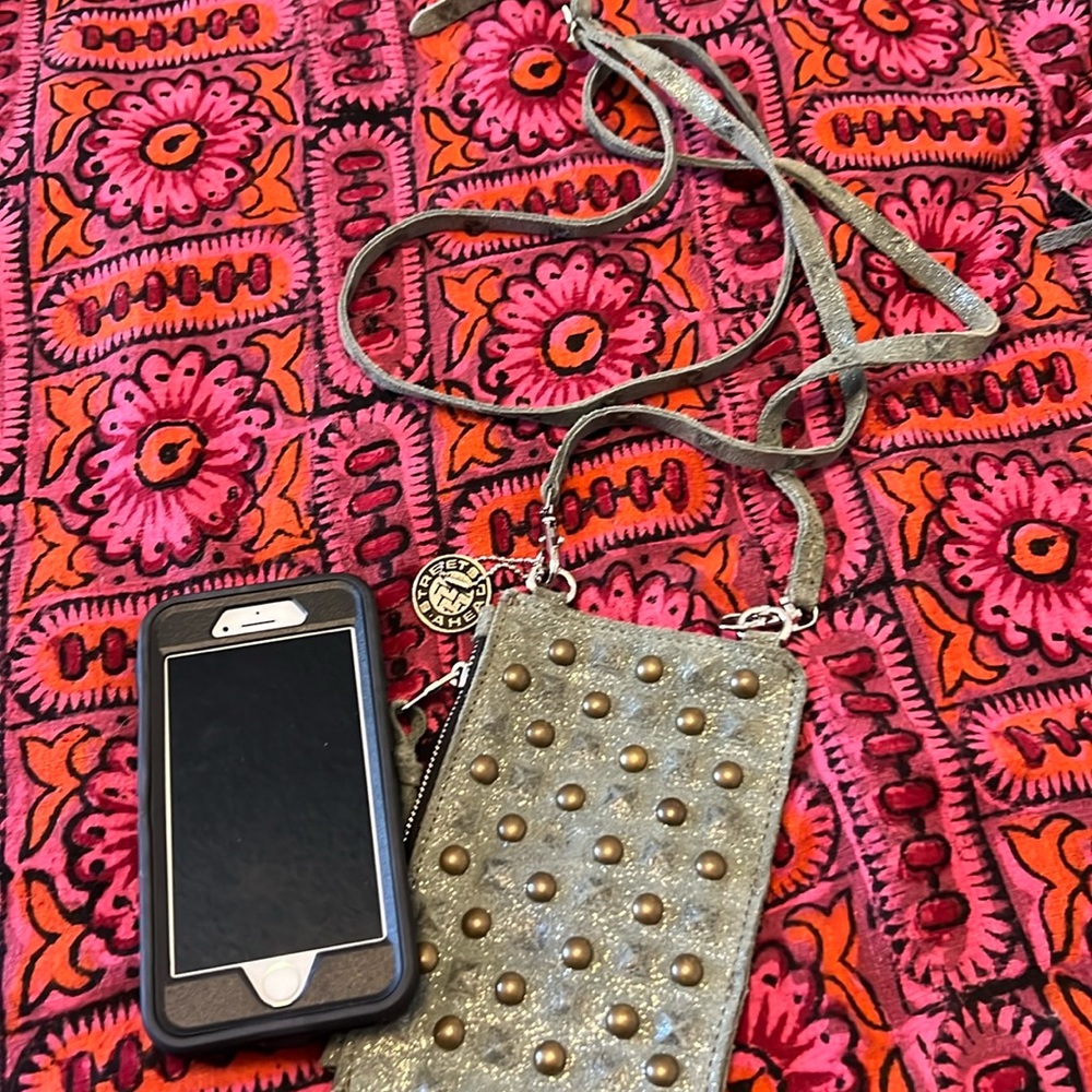Sage green crossbody cell phone bag